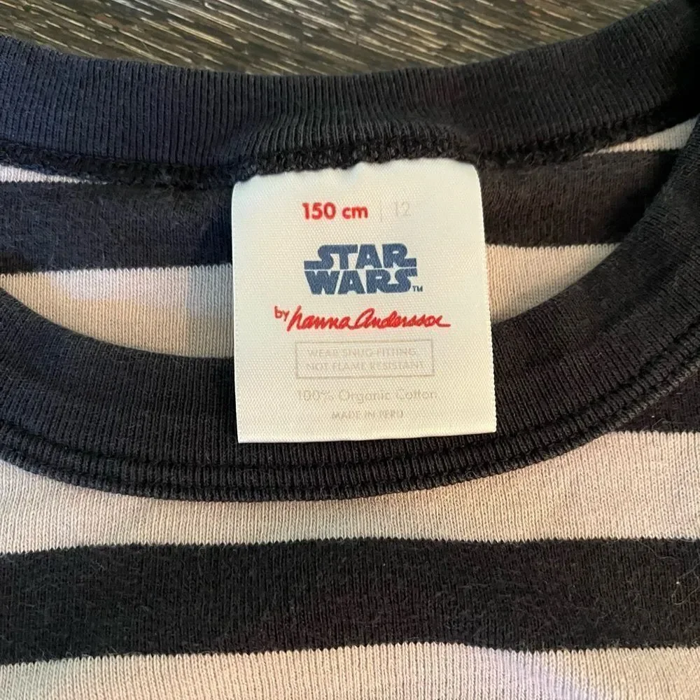 Hannah Andersson Star Wars Darth Vader Striped Shirt sz 150 or US 12 EUC